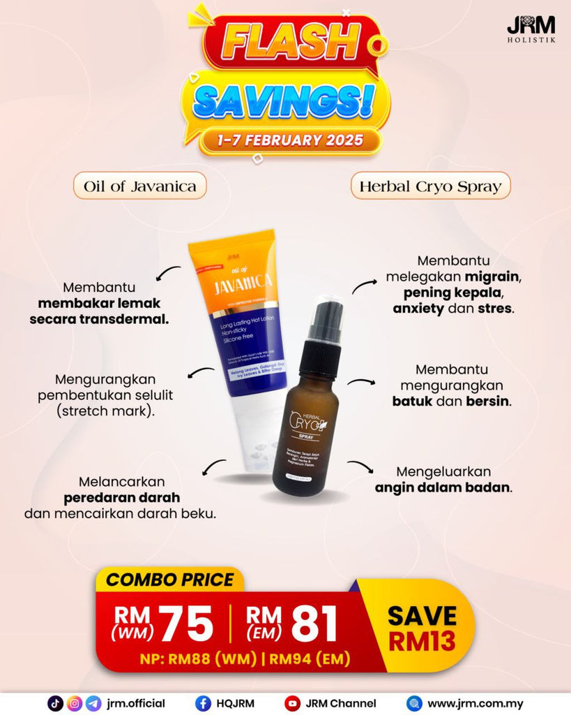 Sale | Oil of Javanica + Herbal Cryo Spray | JRM Holistik